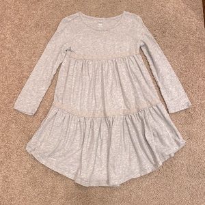 Old Navy, Size 5T, Gray Ruffled Dress, 100% cotton